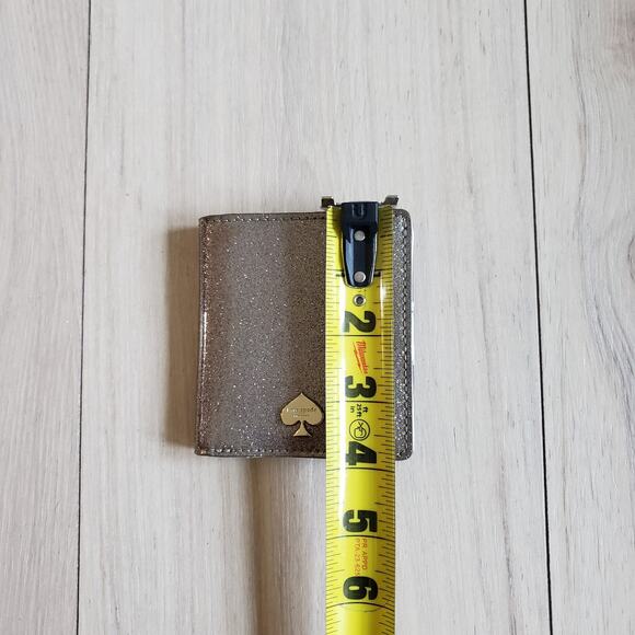 Kate Spade Wallet Stacy New York Gray Glitter Bug Compact Bifold Aurora Sparkly - Picture 4 of 8